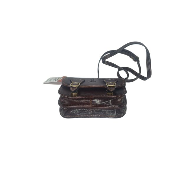 Genuine Charlie Leather "Elena" Crossbody Espresso/Brown-NWT - Picture 6 of 11